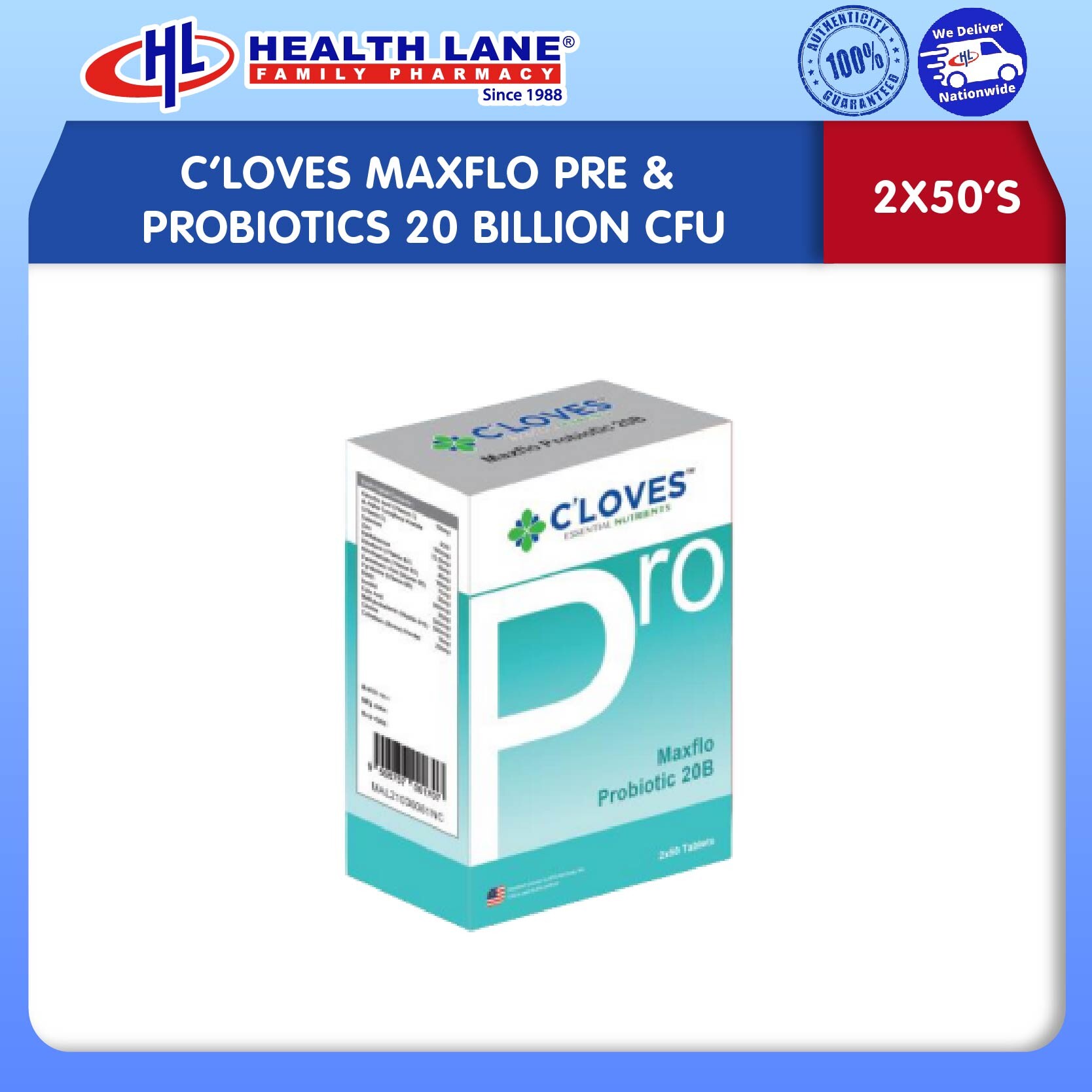 C'LOVES MAXFLO PRE & PROBIOTICS (50'SX2)